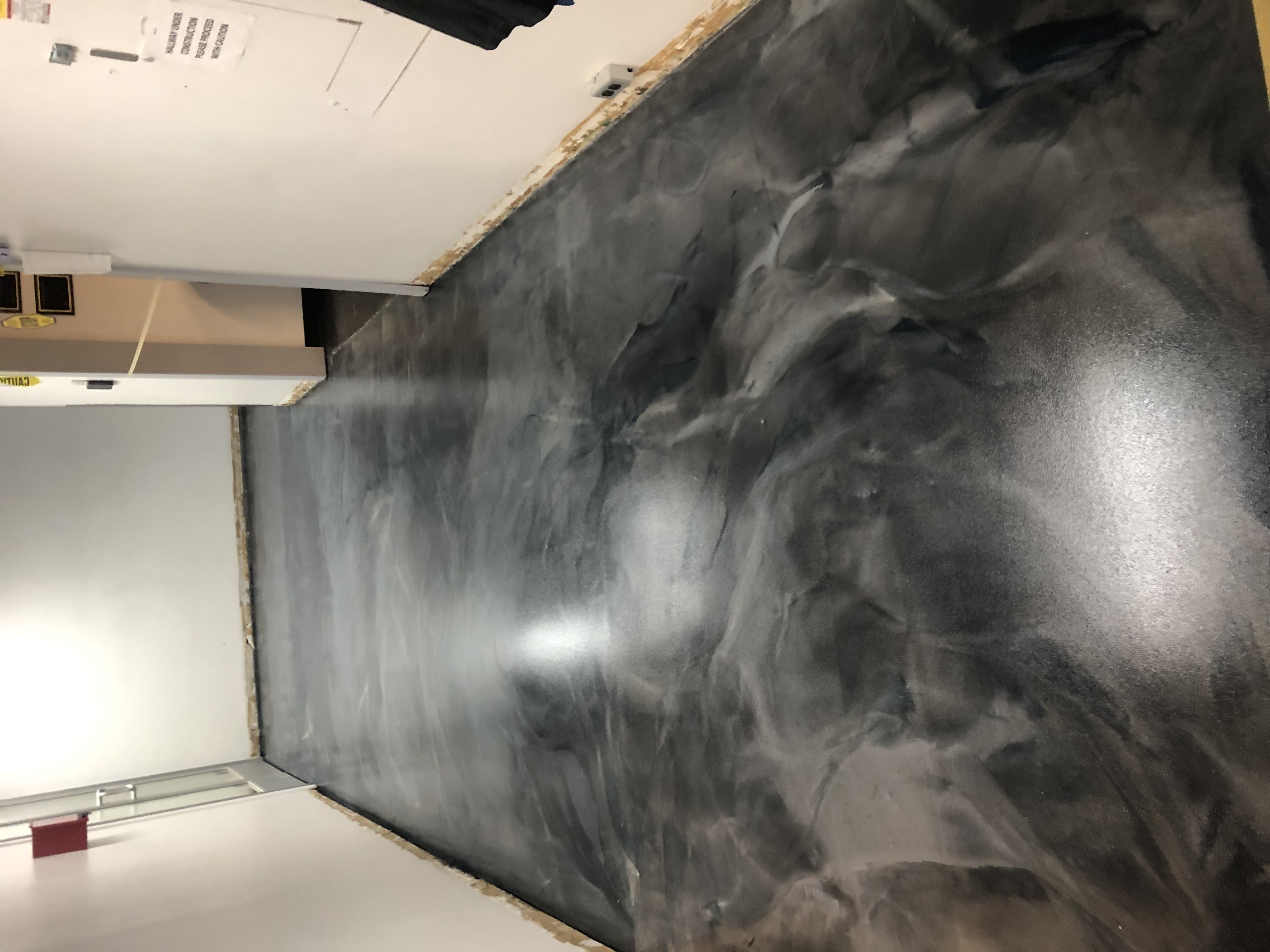 Dark Metallic Swirl Hallway Epoxy