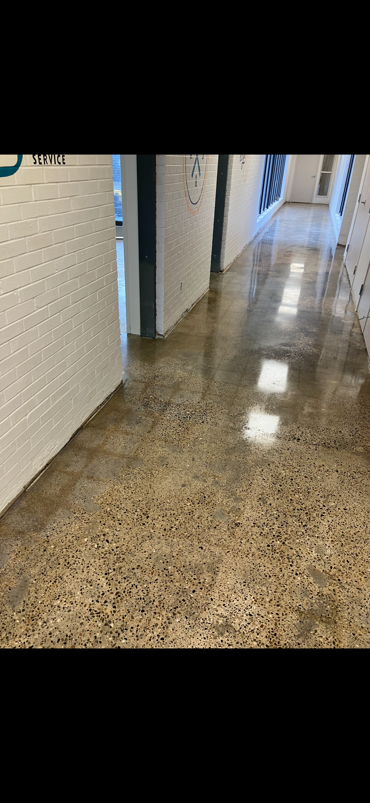 Polished Concrete Corridor Commercial Facility