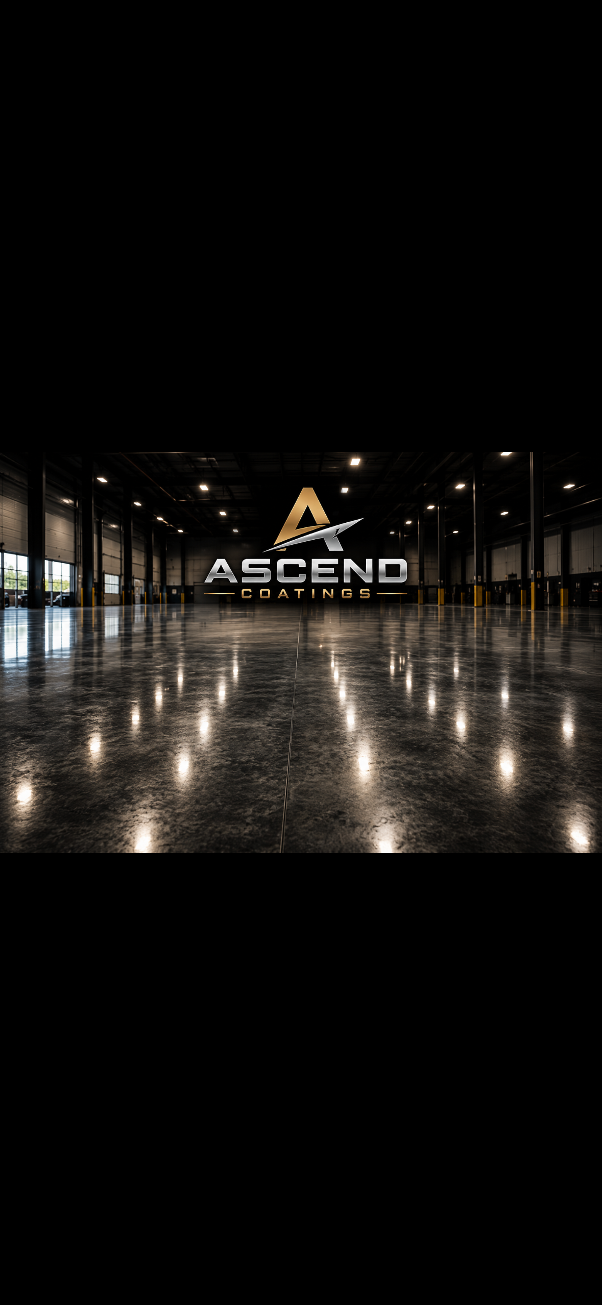 Ascend Coatings Dark Polished Concrete Industrial Warehouse